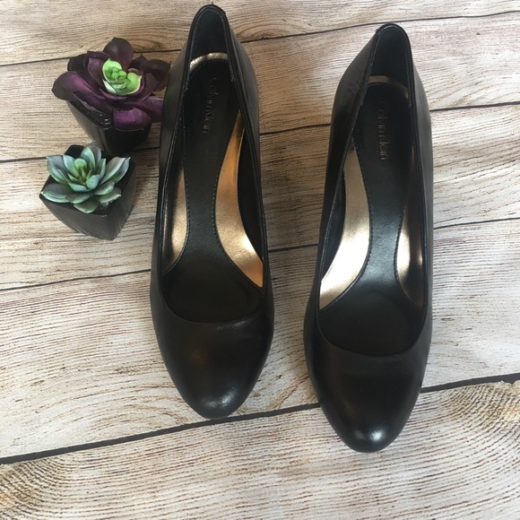 Calvin Klein Shoes - Calvin Klein Renni Leather Black Heels Sz. 8